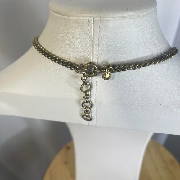 J. Crew J Crew gold tone statement necklace signed costume jewelry faux jewels - Picture 4 of 14